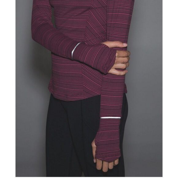 Lululemon Kanto Catch Me Long Sleeve in Kanto Stripe Wine Berry Black        409 - Picture 4 of 16